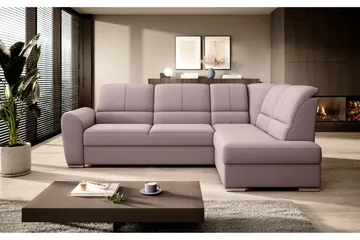 Sajmon Bäddsoffa m. Schäslong 3-sits - Rosa - Möbler - Soffa - Bäddsoffa - Bäddsoffa längsbäddad