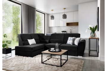 Sajmon Bäddsoffa m. Schäslong 3-sits - Svart - Möbler - Soffa - Bäddsoffa - Bäddsoffa längsbäddad