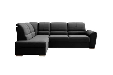 Sajmon Bäddsoffa m. Schäslong 3-sits - Svart - Möbler - Soffa - Bäddsoffa - Bäddsoffa längsbäddad