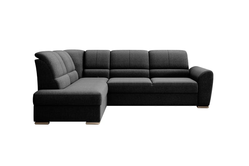 Sajmon Bäddsoffa m. Schäslong 3-sits - Svart - Möbler - Soffa - Bäddsoffa - Bäddsoffa längsbäddad