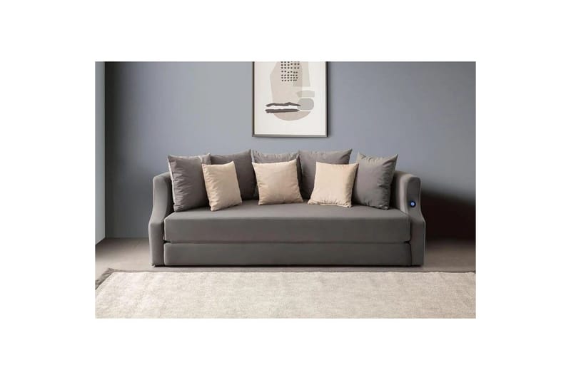 Salrican Bäddsoffa 3-sits - Grå - Möbler - Soffa - Bäddsoffa - 3 sits bäddsoffa