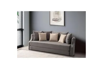 Salrican Bäddsoffa 3-sits - Grå - Möbler - Soffa - Bäddsoffa - 3 sits bäddsoffa