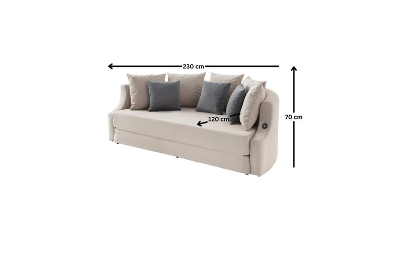 Salrican Bäddsoffa 3-sits - Krämvit - Möbler - Soffa - Bäddsoffa - 3 sits bäddsoffa
