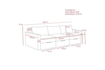 Savra Bäddsoffa 3-sits - Antracit - Möbler - Soffa - Bäddsoffa - Bäddsoffa divan