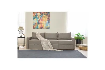 Savra Bäddsoffa 3-sits - Brun - Möbler - Soffa - Bäddsoffa - 3 sits bäddsoffa