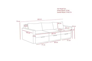 Savra Bäddsoffa 3-sits - Cream - Möbler - Soffa - Bäddsoffa - Bäddsoffa divan