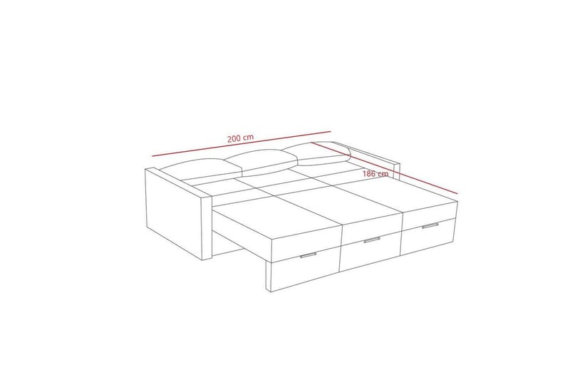 Savra Bäddsoffa 3-sits - Grå - Möbler - Soffa - Bäddsoffa - 3 sits bäddsoffa