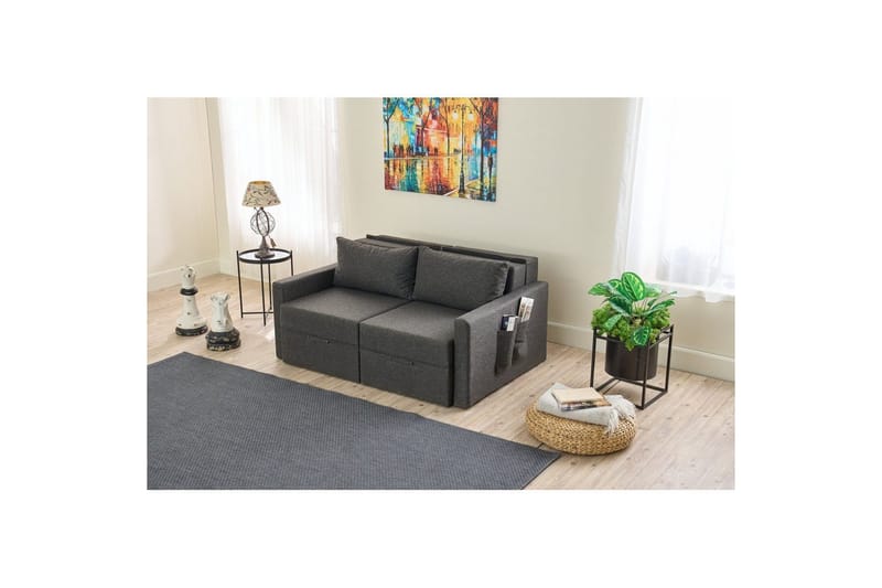 Savra Bäddsoffa med Divan 2-sits - Antracit - Möbler - Soffa - Bäddsoffa - Bäddsoffa divan