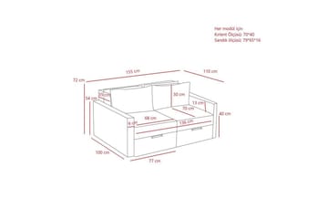 Savra Bäddsoffa med Divan 2-sits - Antracit - Möbler - Soffa - Bäddsoffa - Bäddsoffa divan