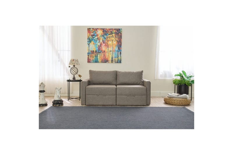 Savra Bäddsoffa med Divan 2-sits - Brun - Möbler - Soffa - Bäddsoffa - 2 sits bäddsoffa