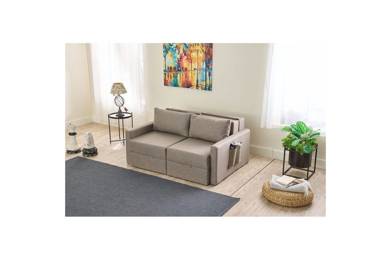 Savra Bäddsoffa med Divan 2-sits - Brun - Möbler - Soffa - Bäddsoffa - 2 sits bäddsoffa