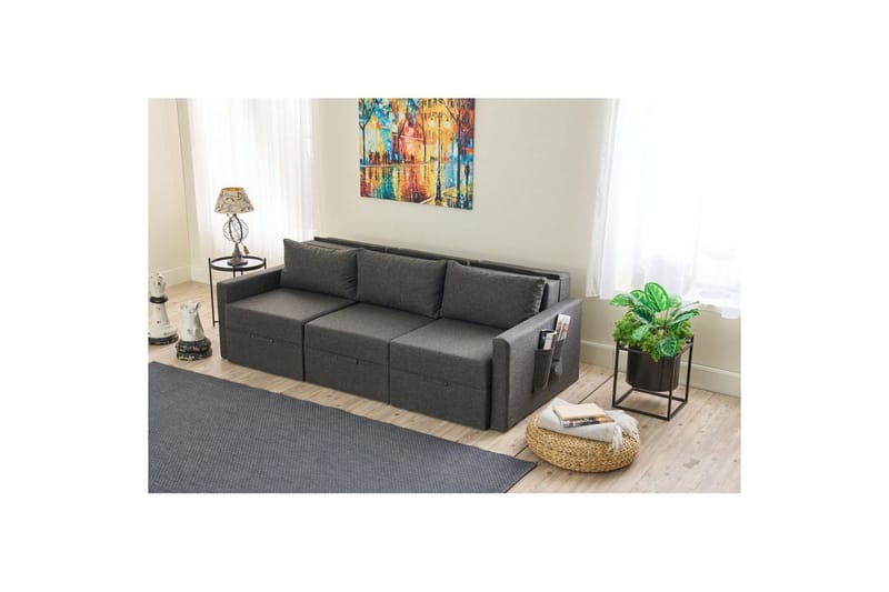 Savra Bäddsoffa med Divan 3-sits - Antracit - Möbler - Soffa - Bäddsoffa - Hörnbäddsoffa