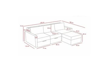 Savra Bäddsoffa med Divan 3-sits - Antracit - Möbler - Soffa - Bäddsoffa - Hörnbäddsoffa