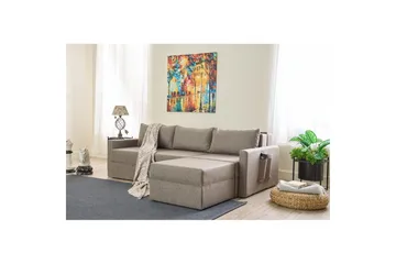 Savra Bäddsoffa med Divan 3-sits - Brun - Möbler - Soffa - Bäddsoffa - Hörnbäddsoffa