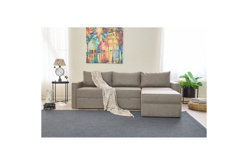 Savra Bäddsoffa med Divan 3-sits - Brun - Möbler - Soffa - Bäddsoffa - Hörnbäddsoffa