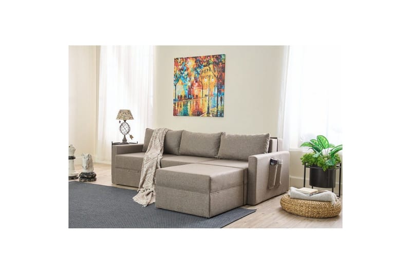 Savra Bäddsoffa med Divan 3-sits - Brun - Möbler - Soffa - Bäddsoffa - Hörnbäddsoffa