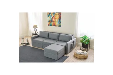 Savra Bäddsoffa med Divan 3-sits - Grå - Möbler - Soffa - Bäddsoffa - Hörnbäddsoffa