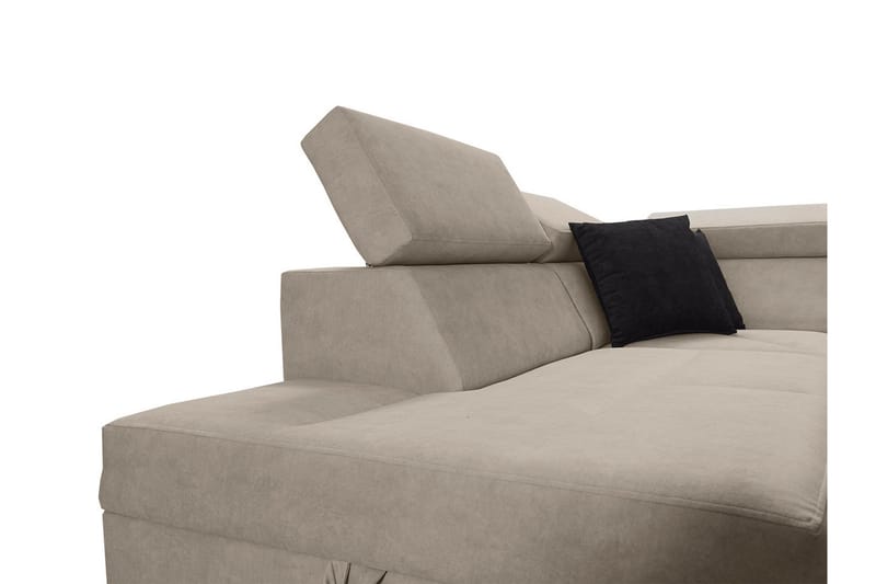 Seginus Bäddsoffa m. Schäslong 3-sits 210x127 - Svart - Möbler - Soffa - Bäddsoffa - Bäddsoffa längsbäddad