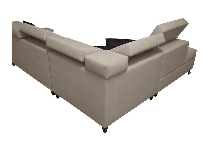 Seginus Bäddsoffa m. Schäslong 3-sits 210x127 - Svart - Möbler - Soffa - Bäddsoffa - Bäddsoffa längsbäddad