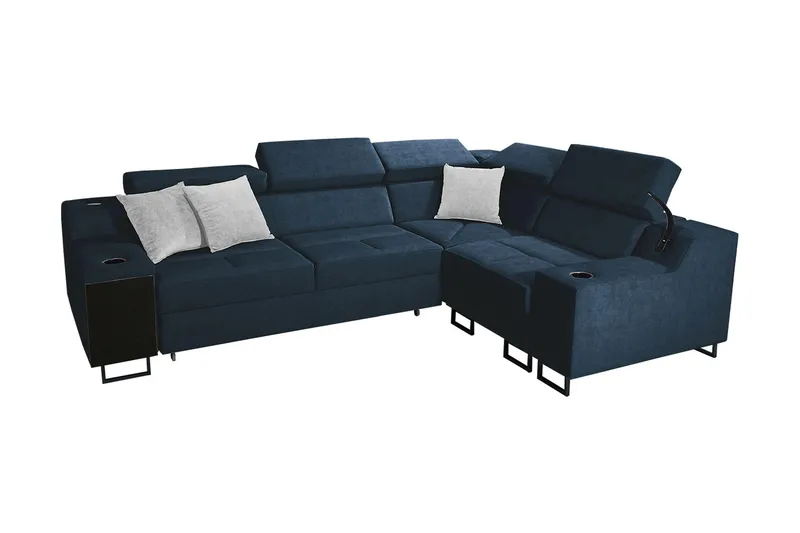 Seginus Hörnbäddsoffa 4-sits 210x127, Blå