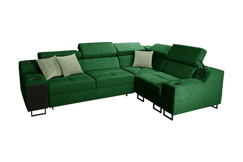 Seginus Hörnbäddsoffa 4-sits 210x127, Grön