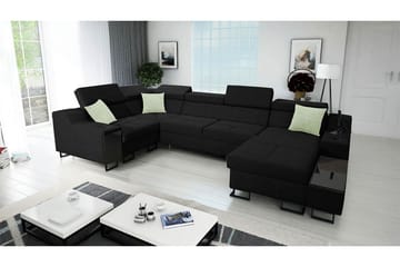 Seginus Hörnbäddsoffa m. Divan 5-sits 268x127 - Svart - Möbler - Soffa - Bäddsoffa - Bäddsoffa längsbäddad