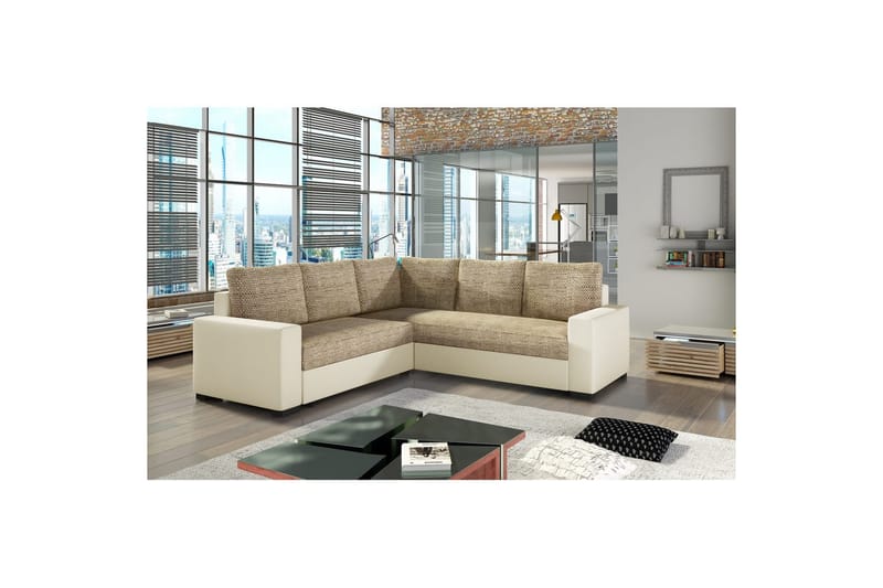 Sektion Eltap Canis 235x235x89 cm - Berlin 03, Soft 33, Beige - Möbler - Soffa - Bäddsoffa - Hörnbäddsoffa