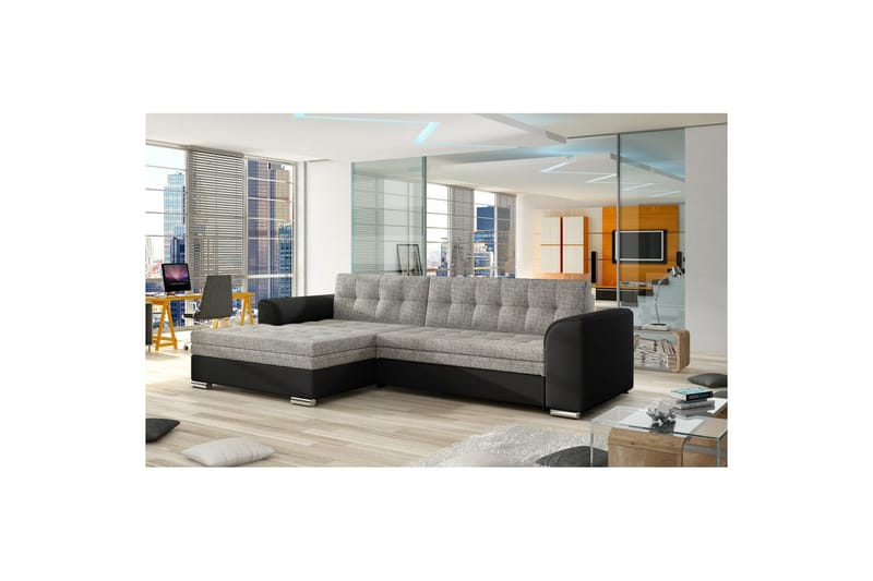 Sektion Eltap Conforti 275x165x78 cm, Berlin 01, Soft 11, Grå, Svart, Vänster