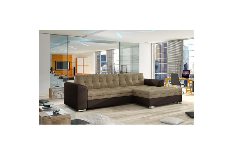 Sektion Eltap Conforti 275x165x78 cm, Berlin 03, Soft 66, Beige, Mörkbrun, Höger