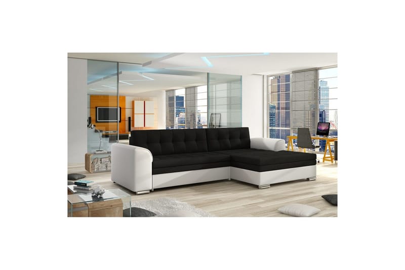 Sektion Eltap Conforti 275x165x78 cm, Sawana 14, Soft 17, Svart, Vit, Höger