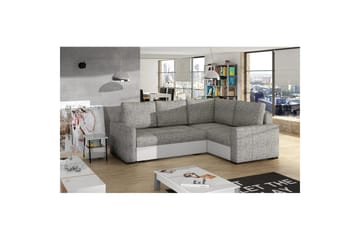 Sektion Eltap Corona 235x162x90 cm - Berlin 01, Soft 17, Grå, Vit, Höger - Möbler - Soffa - Bäddsoffa - Hörnbäddsoffa