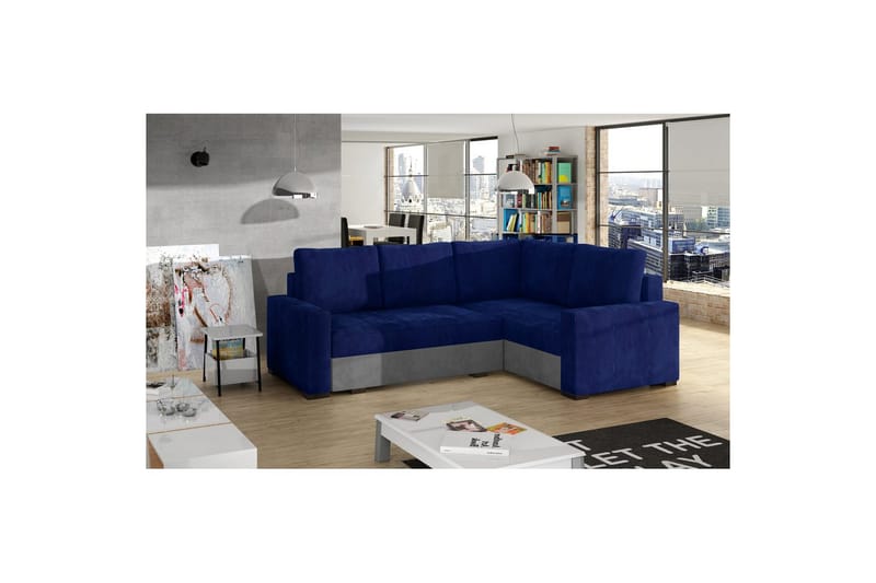 Sektion Eltap Corona 235x162x90 cm - Kronos 09, Paros 05, Mörkblå, Ljusgrå, Höger - Möbler - Soffa - Bäddsoffa - Hörnbäddsoffa