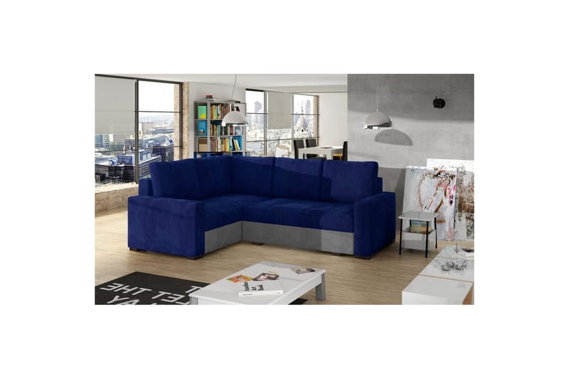 Sektion Eltap Corona 235x162x90 cm - Kronos 09, Paros 05, Mörkblå, Ljusgrå, Vänster - Möbler - Soffa - Bäddsoffa - Hörnbäddsoffa