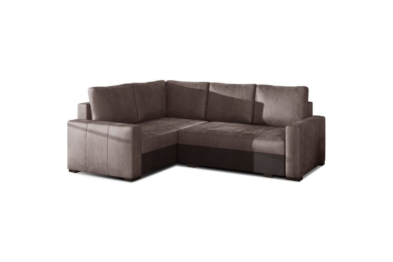Sektion Eltap Corona 235x162x90 cm - Monolith 09, Monolith 29, Mörkbeige, Brun, Vänster - Möbler - Soffa - Bäddsoffa - Hörnbäddsoffa