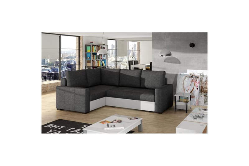 Sektion Eltap Corona 235x162x90 cm - Sawana 05, Soft 17, Grå, Vit, Vänster - Möbler - Soffa - Bäddsoffa - Hörnbäddsoffa