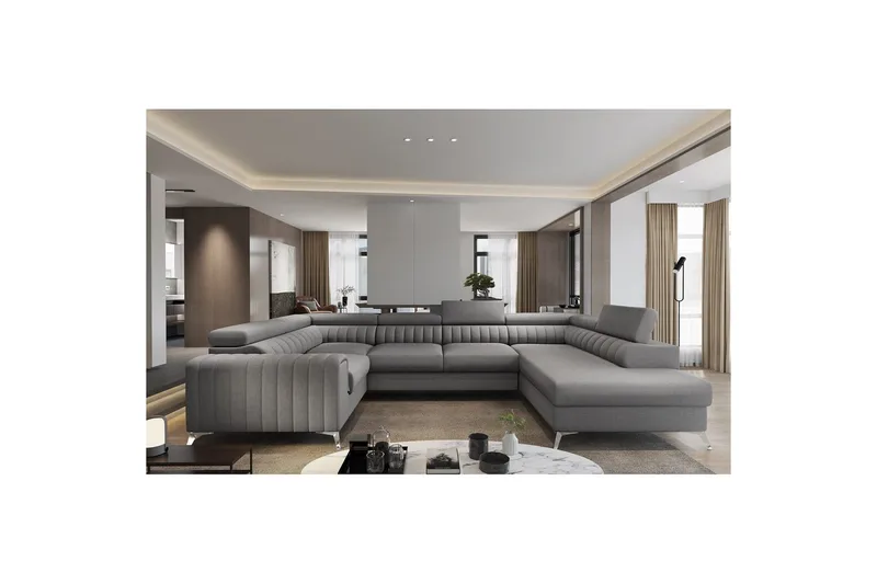 Sektion Eltap Louis 347x202x92 cm, Flores 5, Grå, Höger