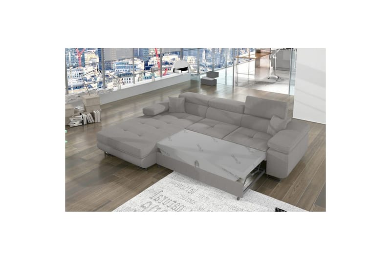 Sektionssoffa Eltap Armando 289x85x203 cm - Jarell 03, Ljusgrå, Vänster - Möbler - Soffa - Bäddsoffa - Bäddsoffa divan