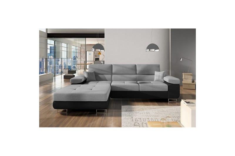 Sektionssoffa Eltap Armando 289x85x203 cm, Sawana 05, Sawana 14, Grå, Svart, Vänster