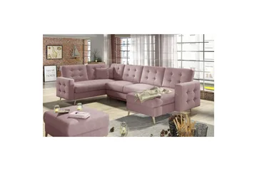 Sektionssoffa Eltap Asgard U 326x202x93 cm - Omega 91, Rosa - Möbler - Soffa - Bäddsoffa - Hörnbäddsoffa