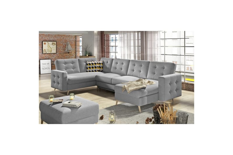 Sektionssoffa Eltap Asgard U 326x202x93 cm - Soft 29, Grå - Möbler - Soffa - Bäddsoffa - Hörnbäddsoffa