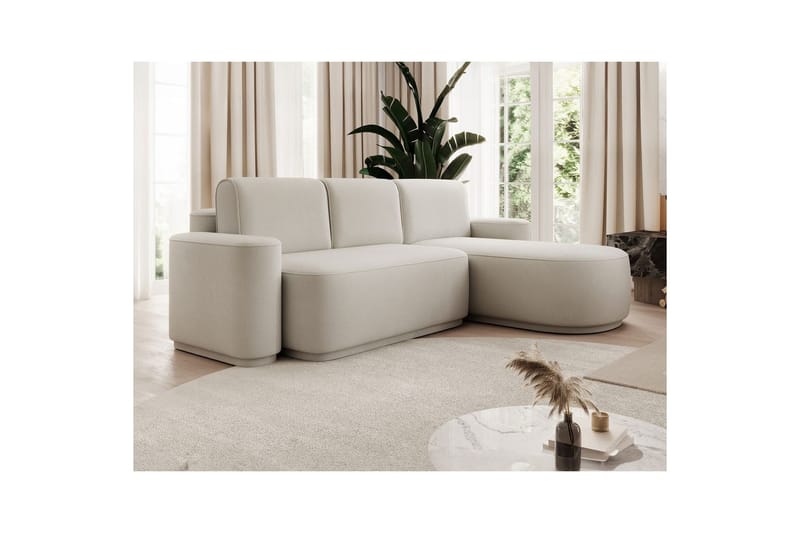 Sektionssoffa Eltap Aurumm 285x92x180 cm - Amore 01, Vit, Höger - Möbler - Soffa - Bäddsoffa - Bäddsoffa divan