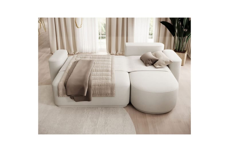 Sektionssoffa Eltap Aurumm 285x92x180 cm - Amore 01, Vit, Höger - Möbler - Soffa - Bäddsoffa - Bäddsoffa divan