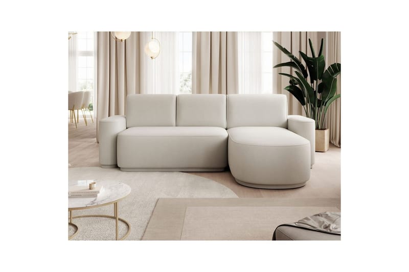 Sektionssoffa Eltap Aurumm 285x92x180 cm - Amore 01, Vit, Höger - Möbler - Soffa - Bäddsoffa - Bäddsoffa divan