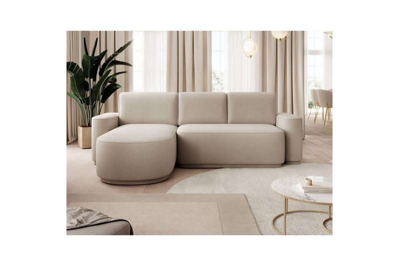 Sektionssoffa Eltap Aurumm 285x92x180 cm - Amore 18, Beige, Vänster - Möbler - Soffa - Bäddsoffa - Bäddsoffa divan