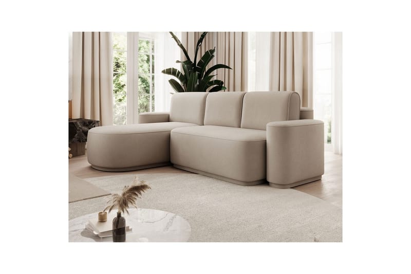 Sektionssoffa Eltap Aurumm 285x92x180 cm - Amore 18, Beige, Vänster - Möbler - Soffa - Bäddsoffa - Bäddsoffa divan