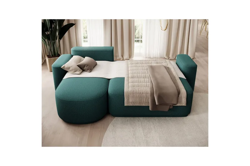 Sektionssoffa Eltap Aurumm 285x92x180 cm - Enjoy 35, Grön, Vänster - Möbler - Soffa - Bäddsoffa - Bäddsoffa divan
