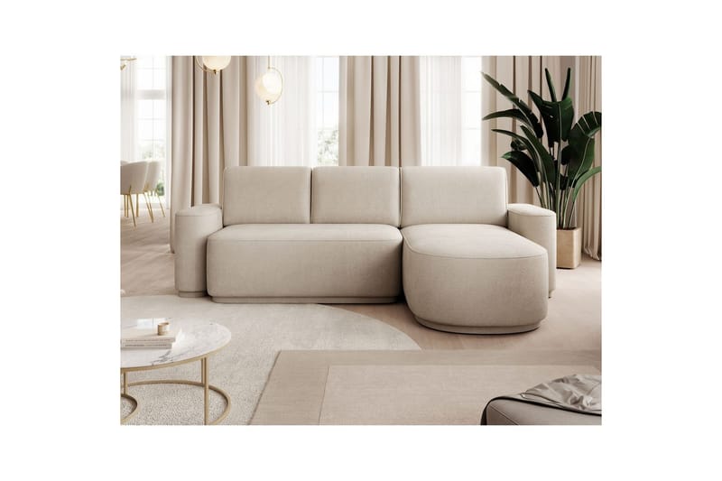 Sektionssoffa Eltap Aurumm 285x92x180 cm - Touch 18, Beige, Höger - Möbler - Soffa - Bäddsoffa - Bäddsoffa divan