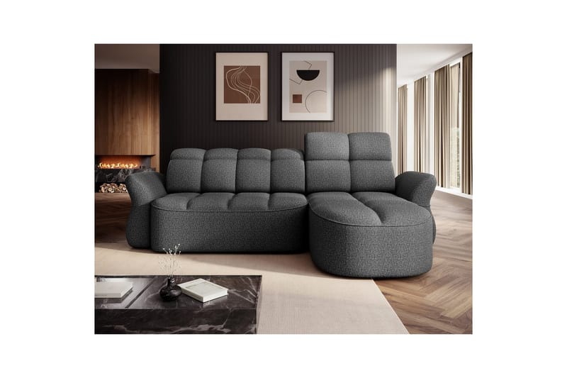 Sektionssoffa Eltap Beneth 301x115x185 cm - Breona 04, Grå, Höger - Möbler - Soffa - Bäddsoffa - Bäddsoffa divan