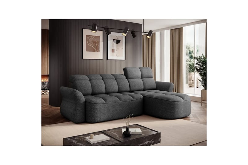 Sektionssoffa Eltap Beneth 301x115x185 cm - Breona 04, Grå, Höger - Möbler - Soffa - Bäddsoffa - Bäddsoffa divan