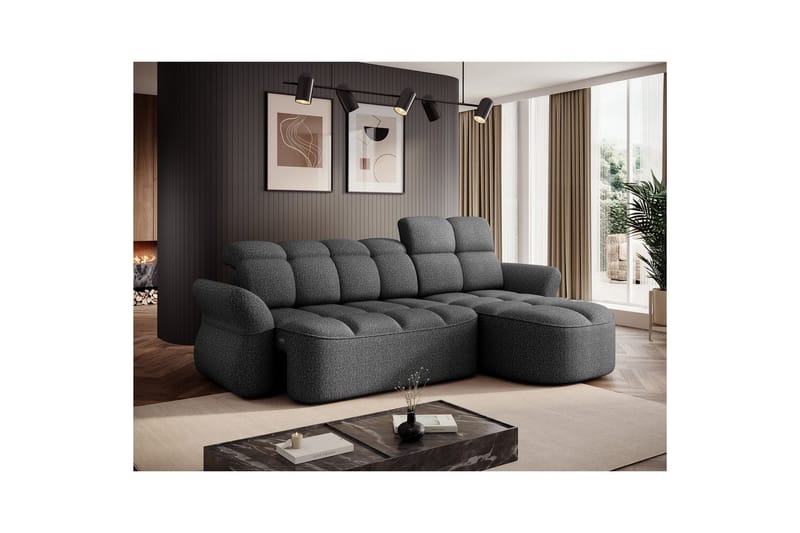 Sektionssoffa Eltap Beneth 301x115x185 cm - Breona 04, Grå, Höger - Möbler - Soffa - Bäddsoffa - Bäddsoffa divan